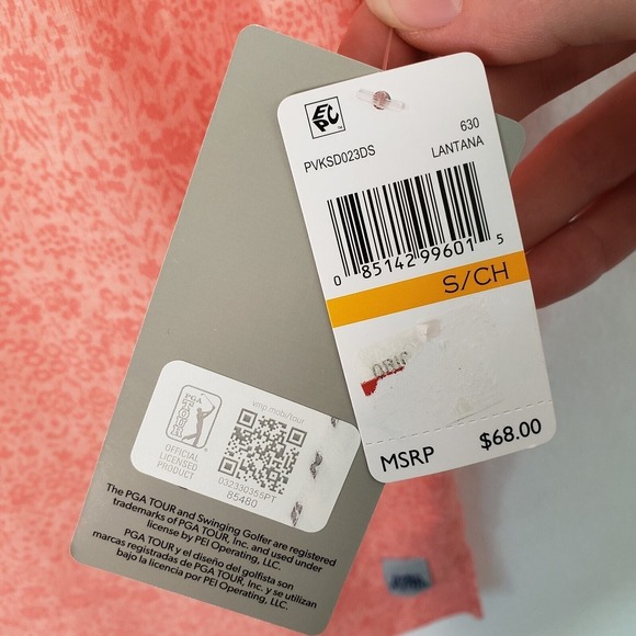 PGA TOUR Lantana Floral Print Golf Polo Eco Focused Short Sleeve Shirt‎ Size S - Picture 5 of 9